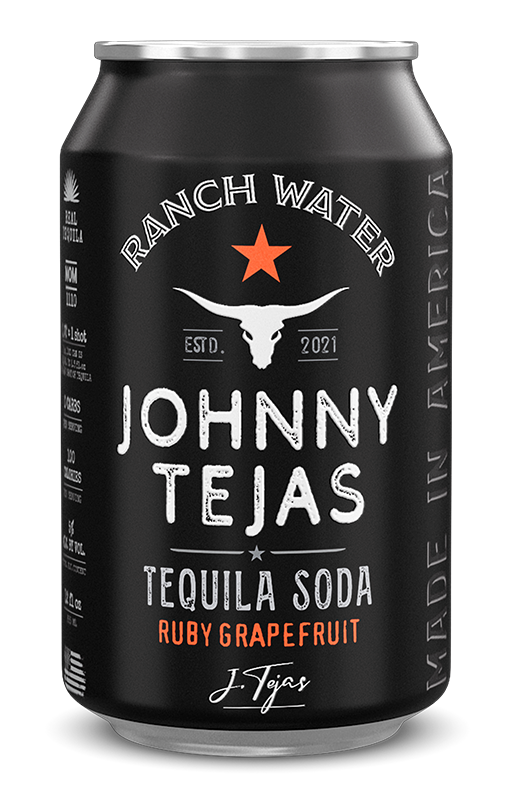 Can of Johnny Tejas Vodka Soda, Mandarin Orange flavor